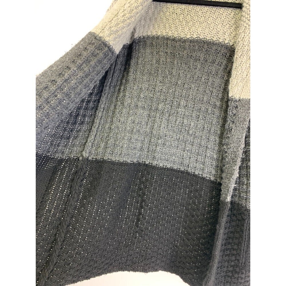 Cocagio‎ Hooded Cardigan Sweater Knit Open Gray Black Wool Blend Italy Medium - Picture 5 of 11